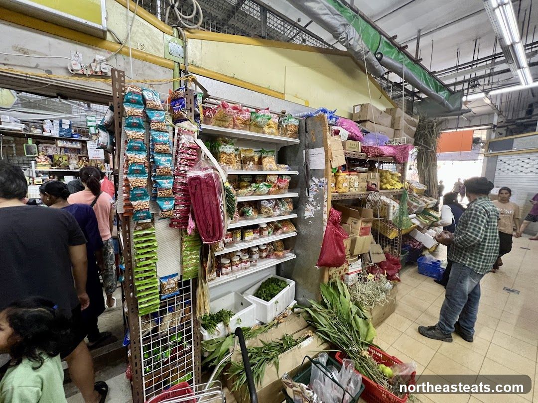 Market Stall with Snacks and Produce