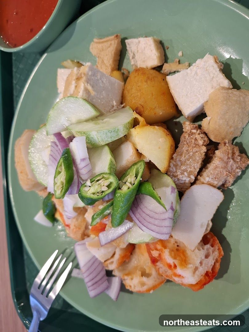 Plate of Food with Dipping Sauce