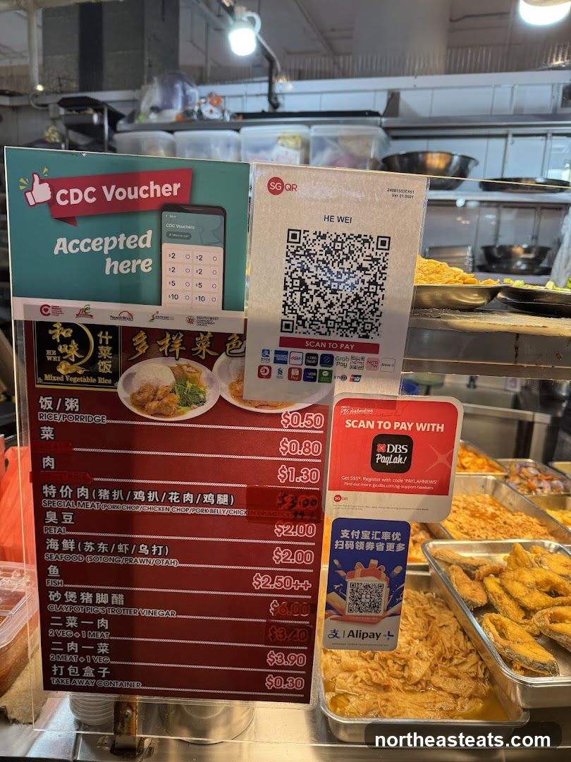 Food Stall Menu and Payment Options