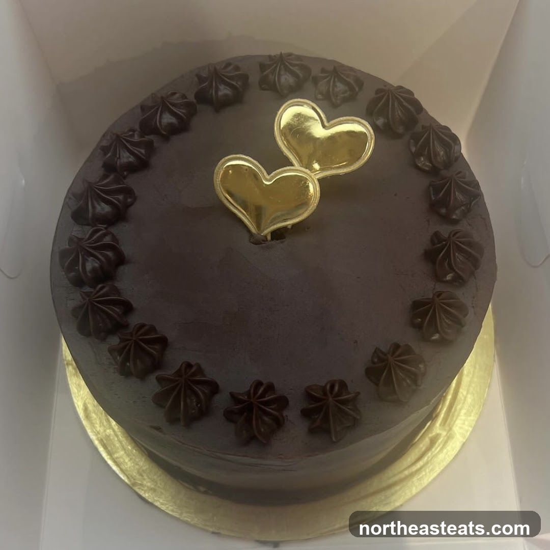 Chocolate Cake with Heart Toppers