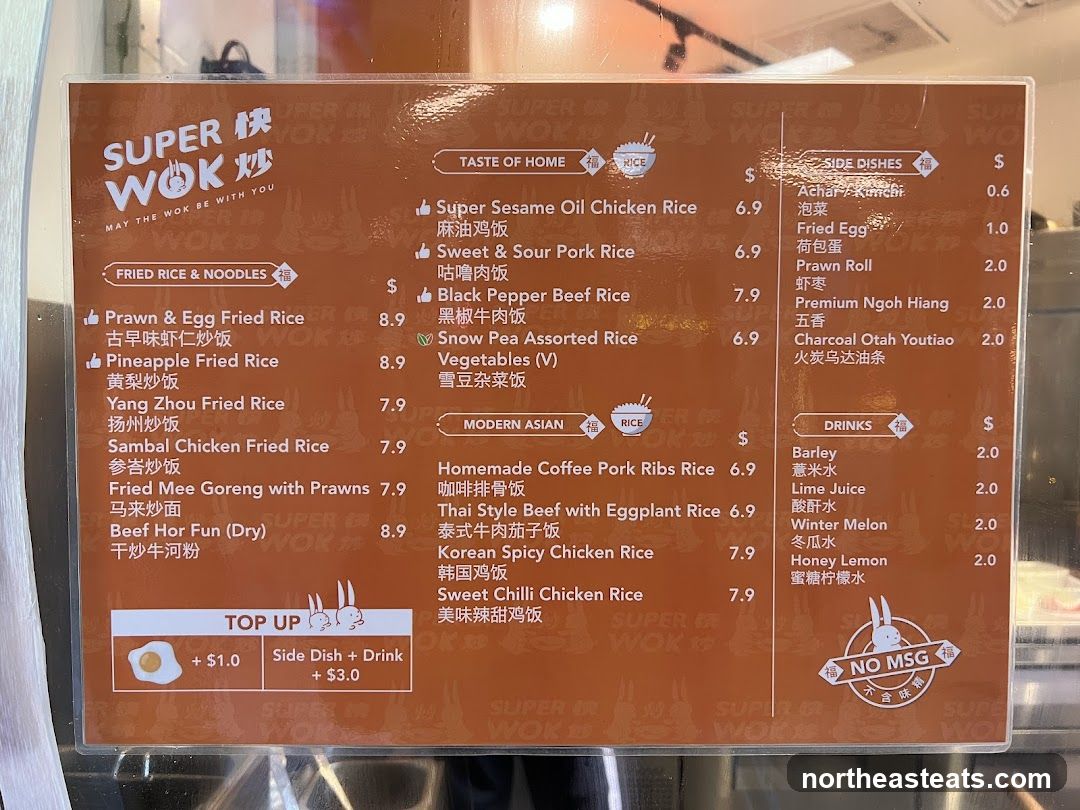 Super Wok Menu