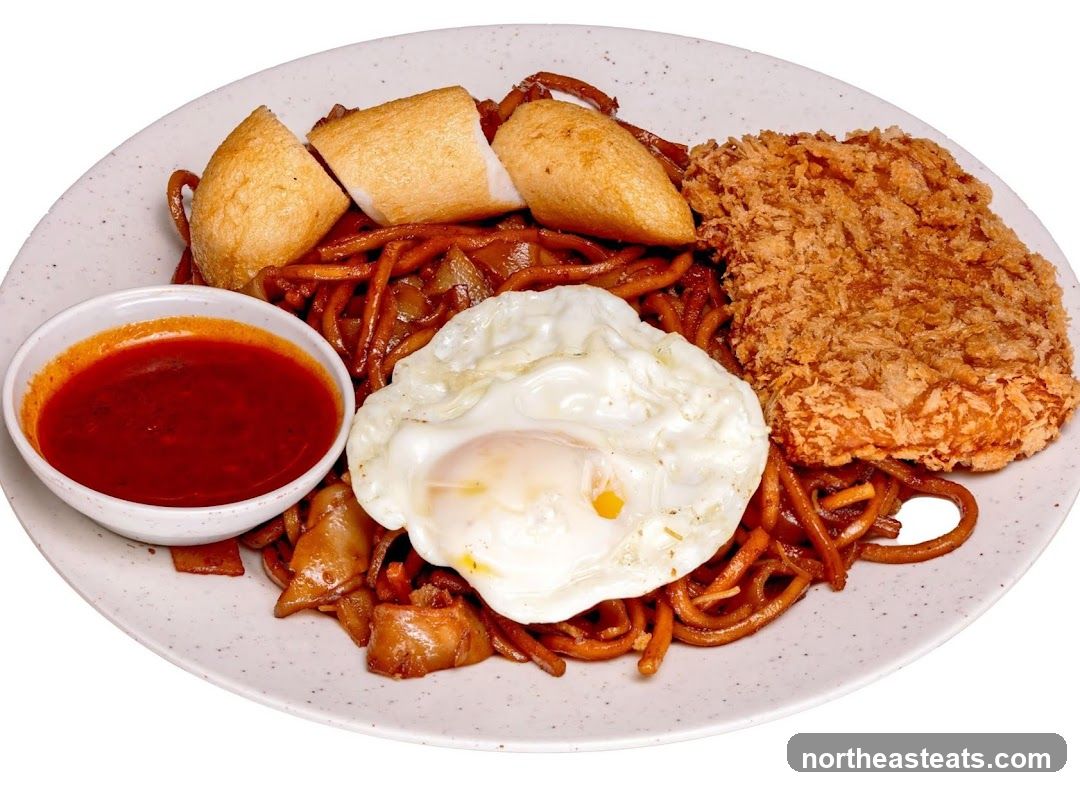 Noodles with Fried Egg and Cutlet