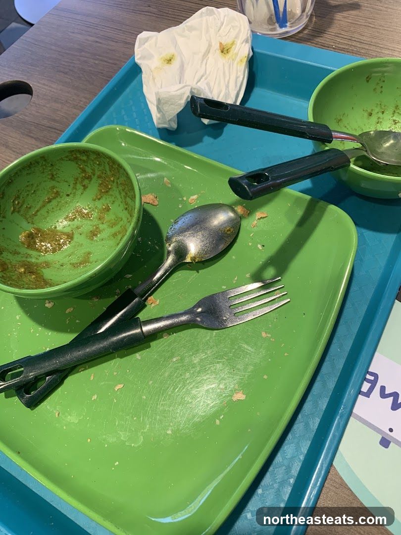 Messy Tray with Leftovers