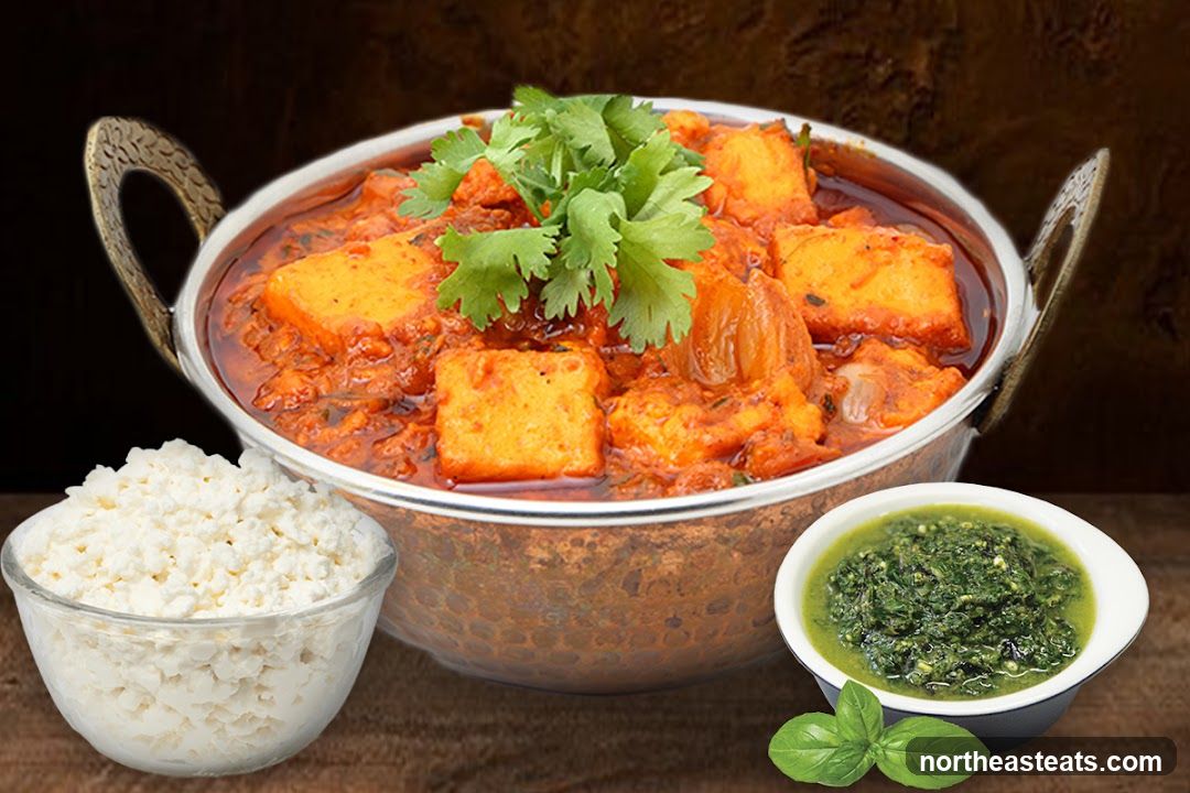 Paneer Dish with Rice and Chutney