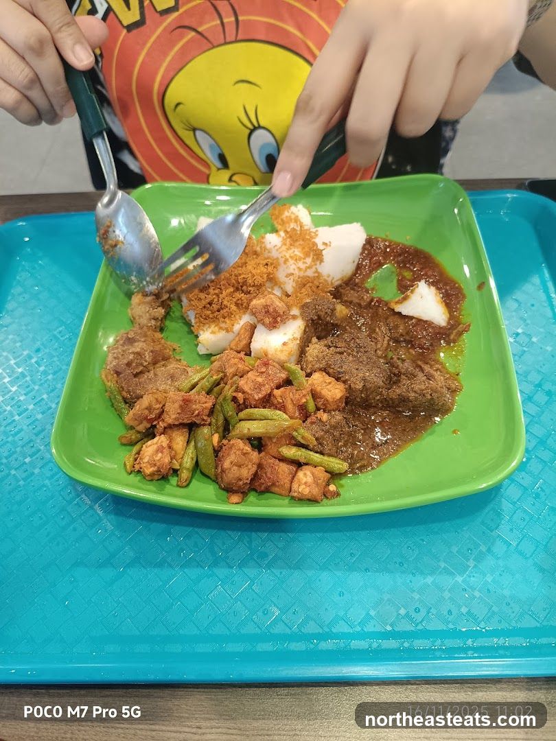 Person eating a meal