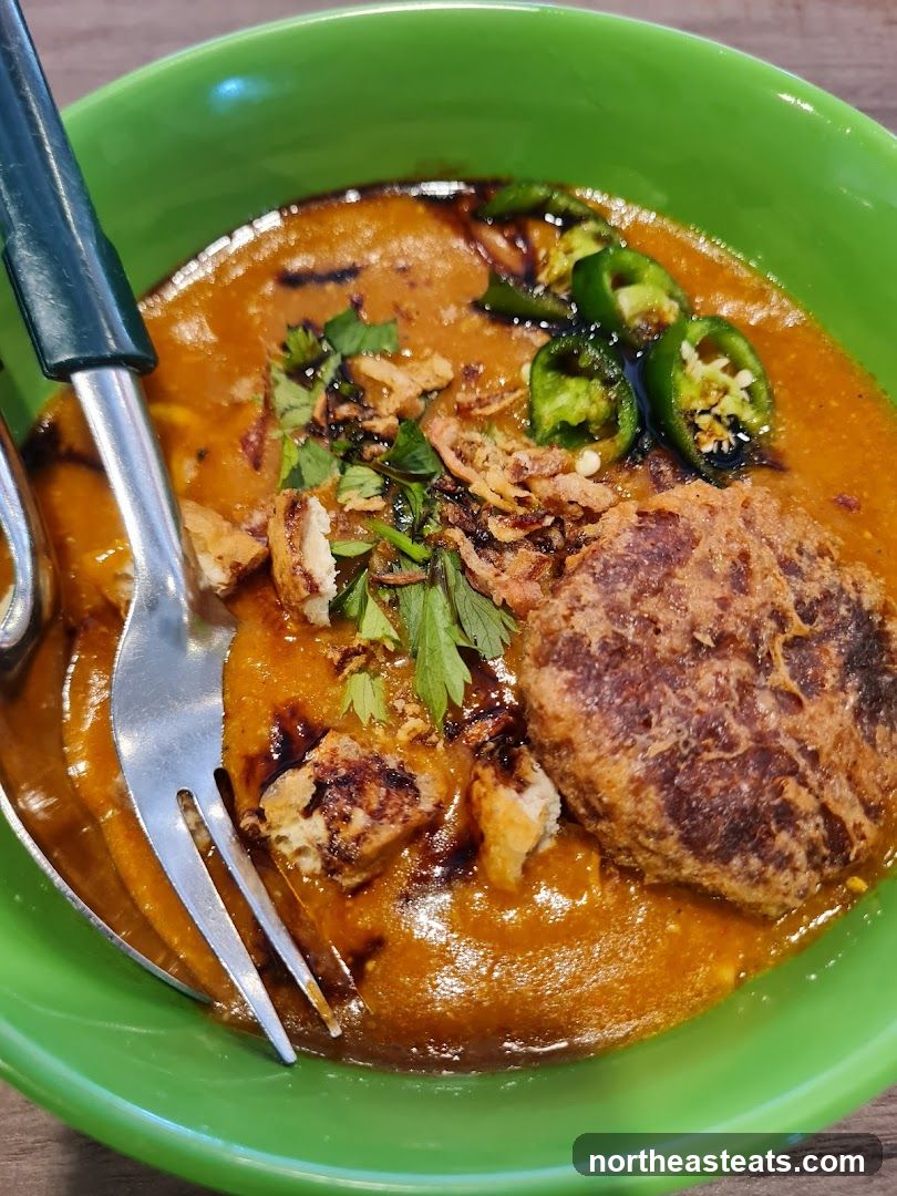Noodle Dish with Meat Patty