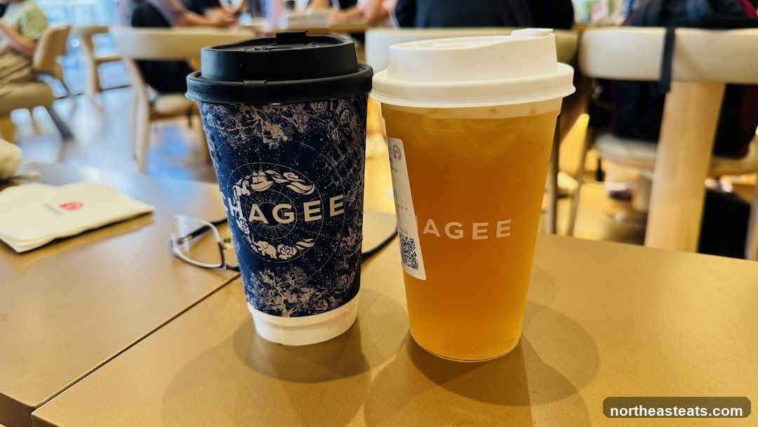 Two drinks on a table