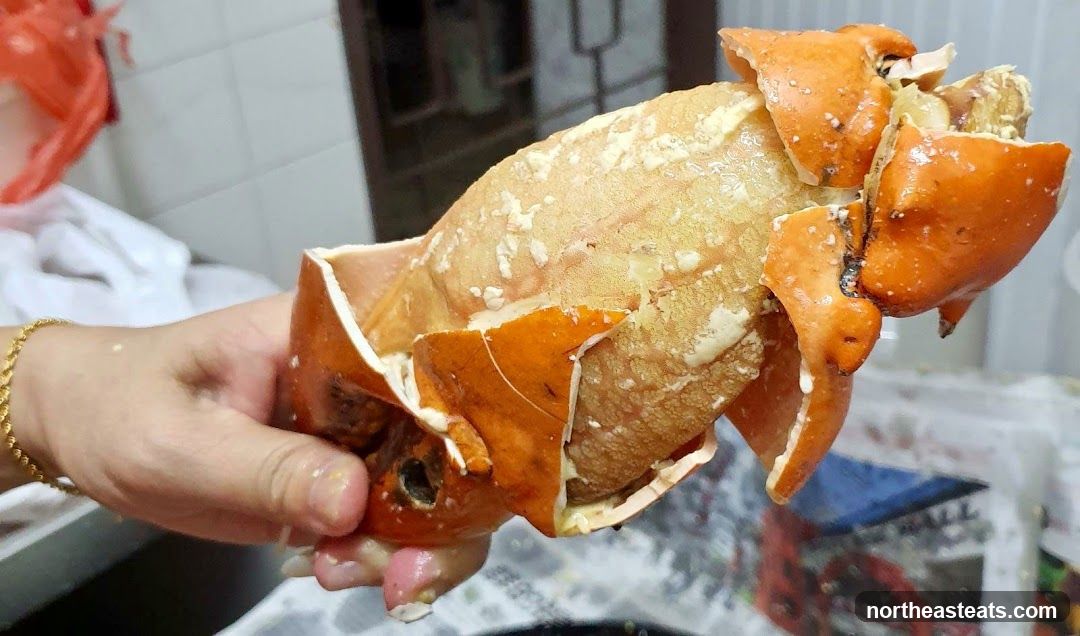 Cooked Crab Being Prepared