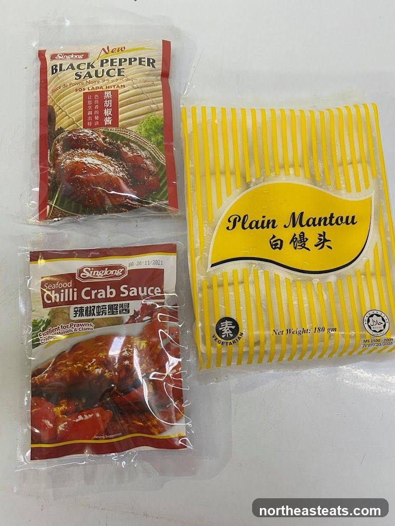 Singlong Sauces and Plain Mantou