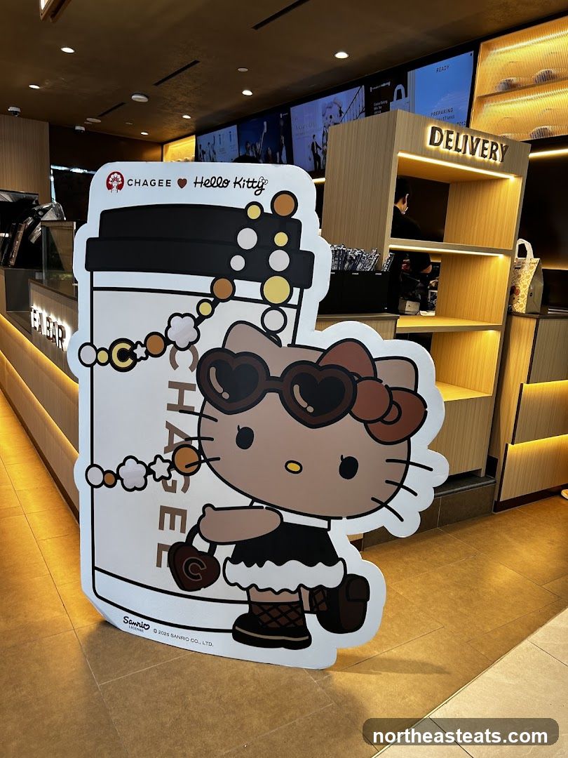 Hello Kitty and Chagee Collaboration Standee