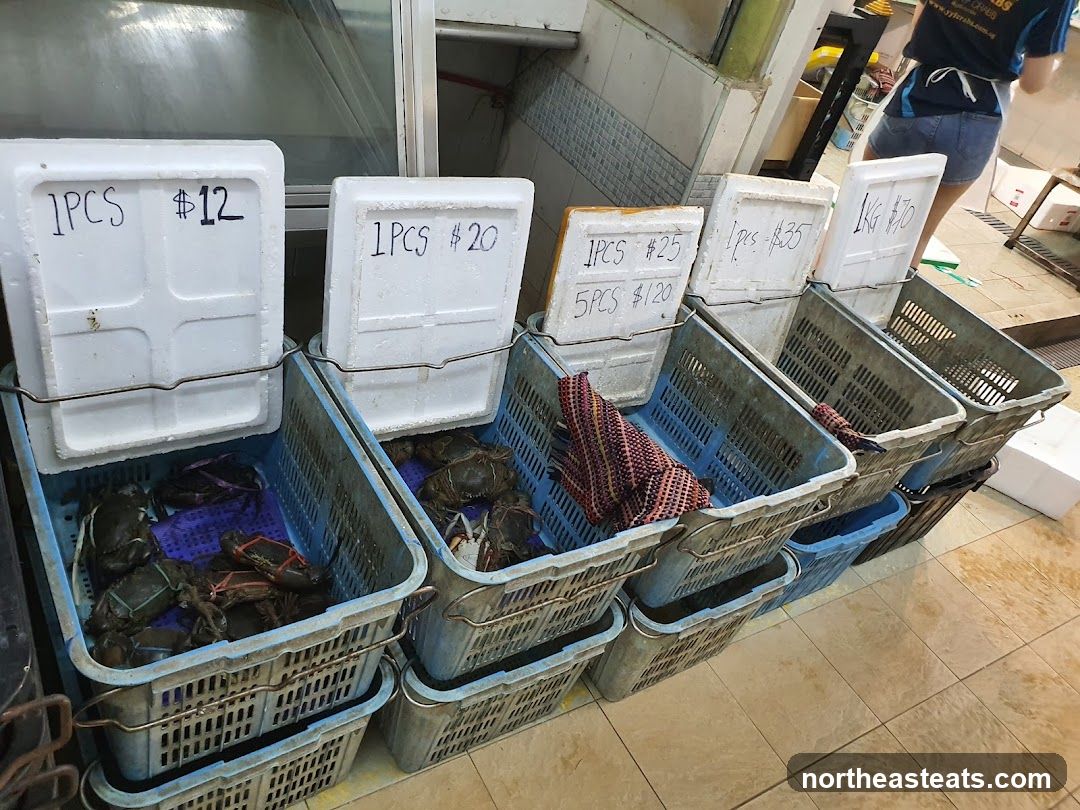 Crab stall with pricing