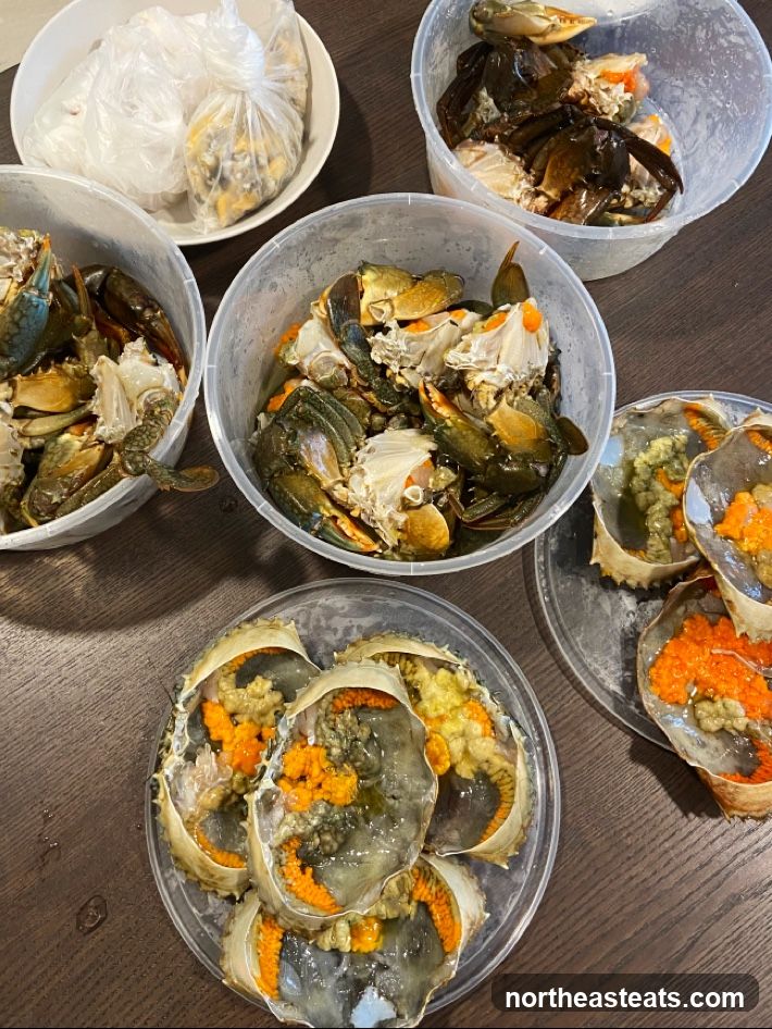 Crabs prepared for cooking