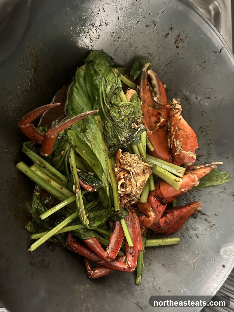 Stir-fried Crab with Greens