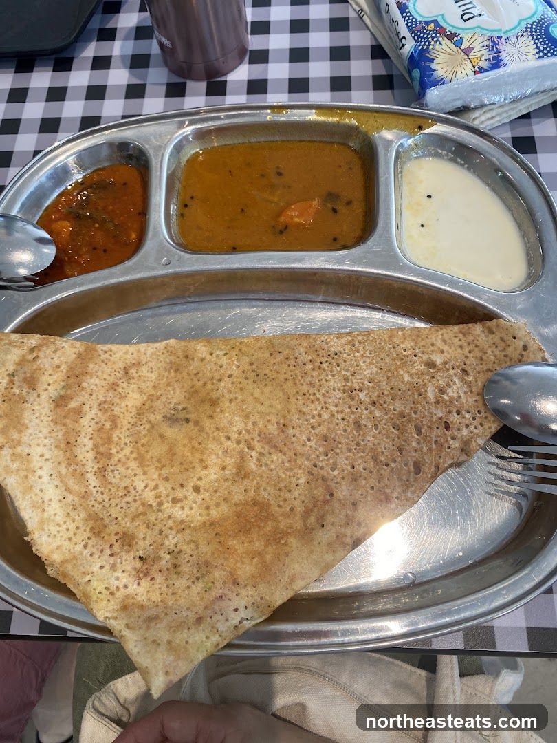Dosa with accompaniments