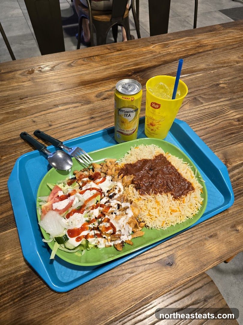 Chicken and Rice Platter with Drink