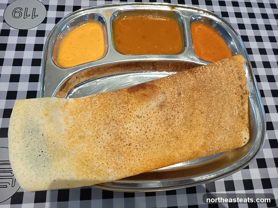 Dosa with Sambhar and Chutney