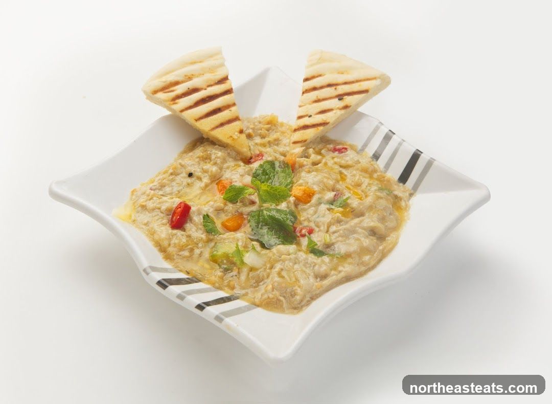 Eggplant Dip with Pita Bread