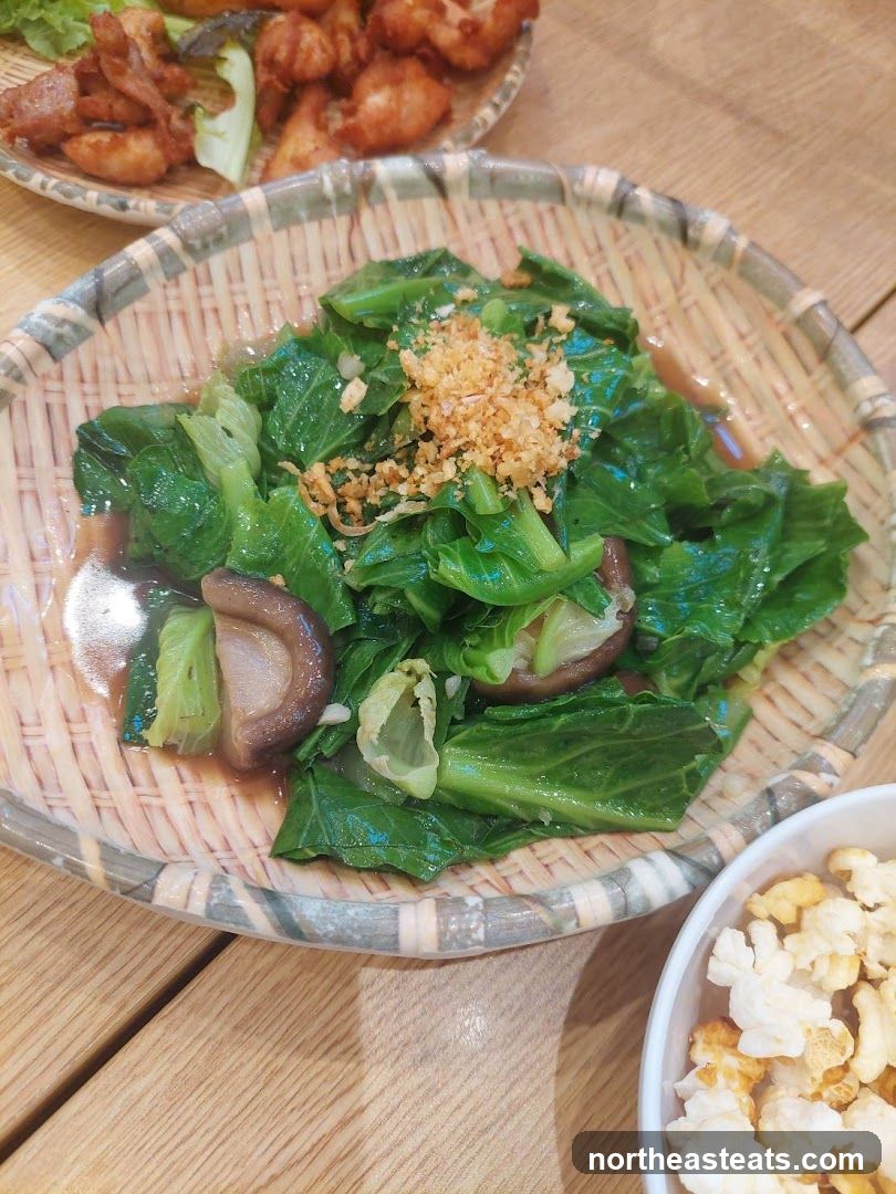 Stir-fried Greens with Mushrooms
