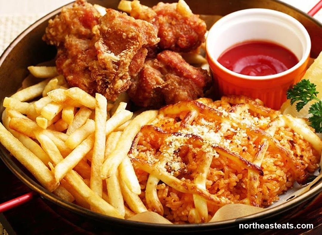 Fried Chicken and Rice Platter