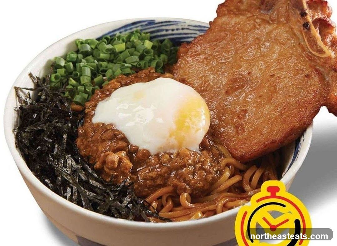 Noodle Bowl with Pork Chop and Egg