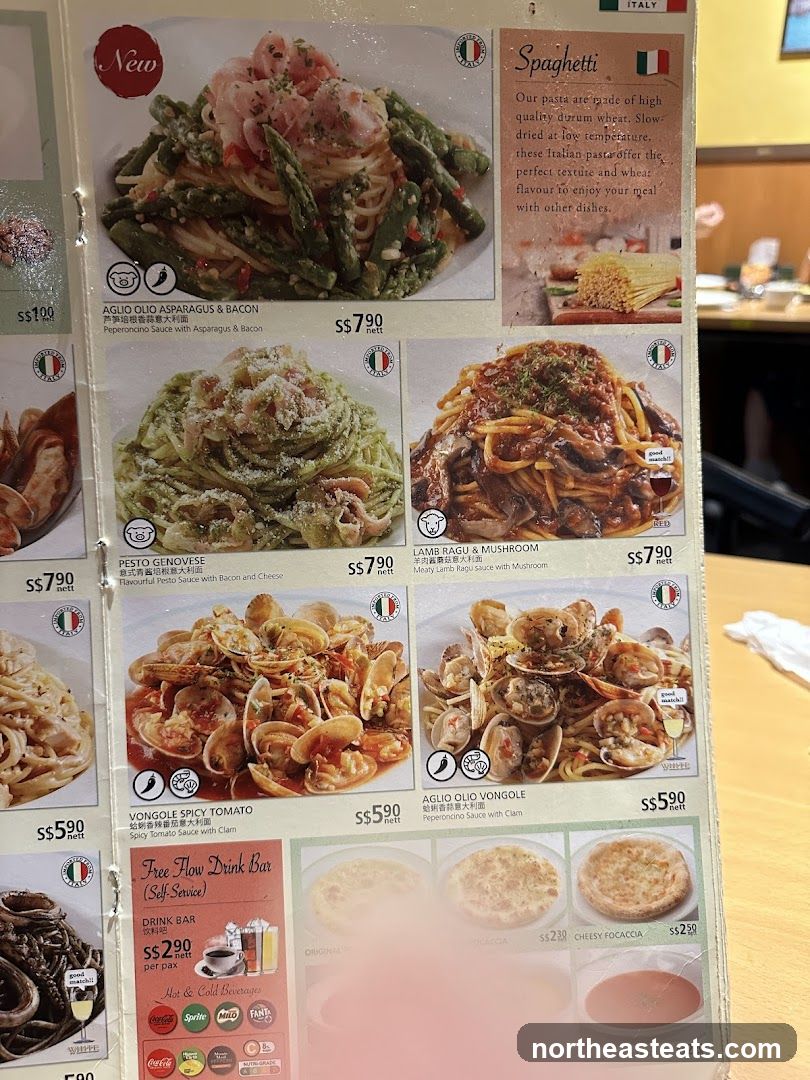 Spaghetti Menu