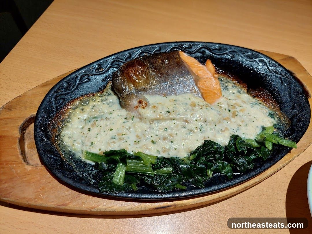 Salmon with Cream Sauce and Spinach
