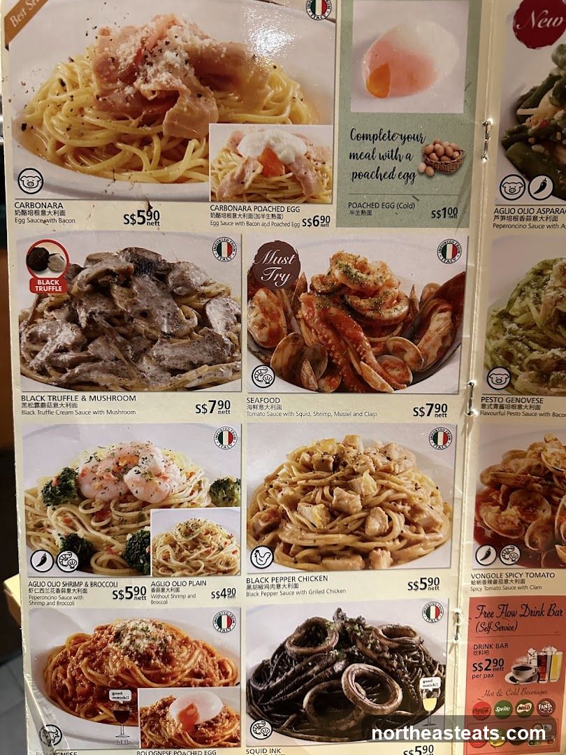 Pasta Menu