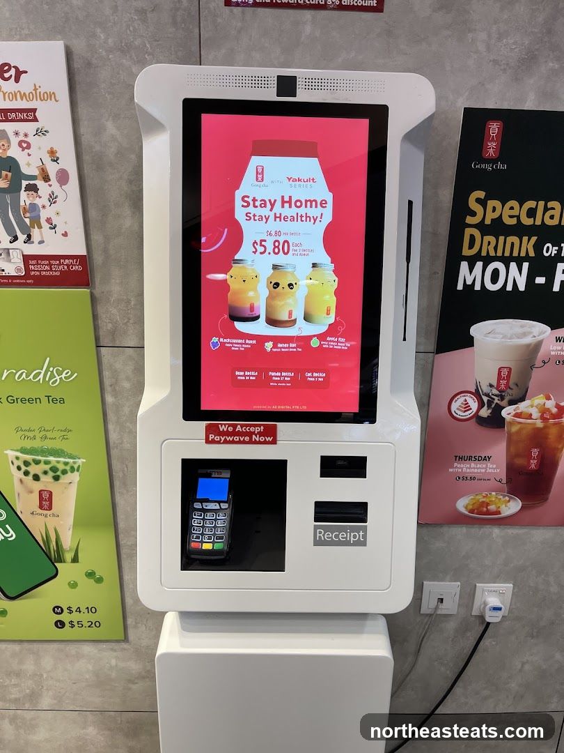 Self-service kiosk with promotions