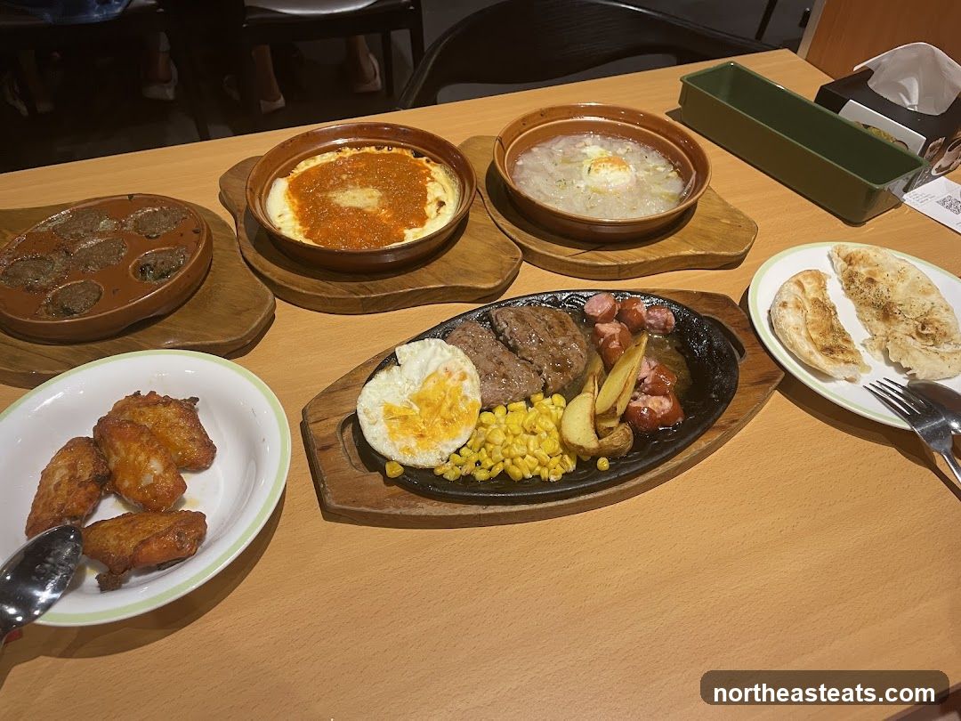 Table with various dishes