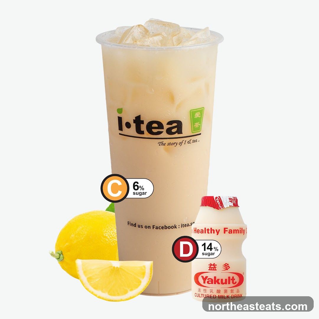 I-tea drink with Yakult and lemon