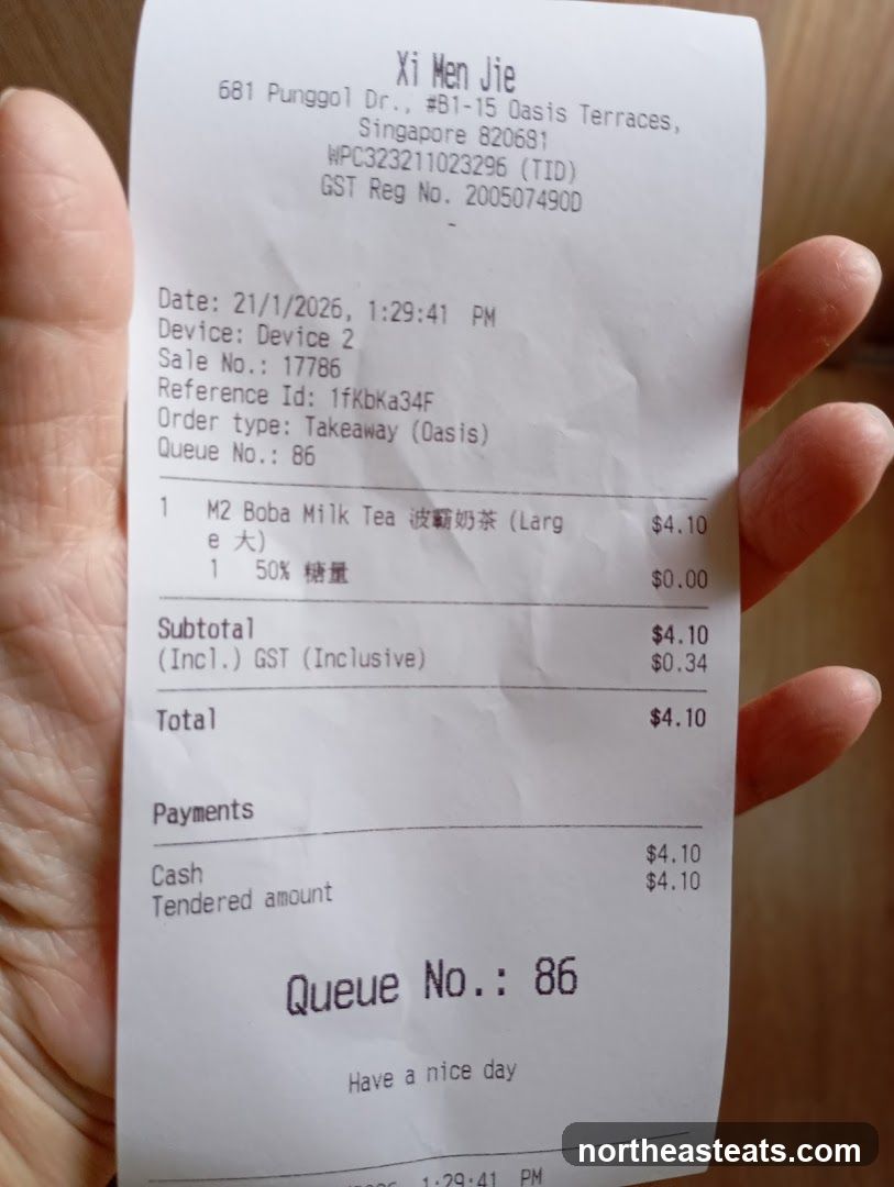 Receipt from Xi Men Jie