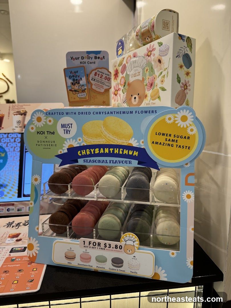 Chrysanthemum Macarons Display