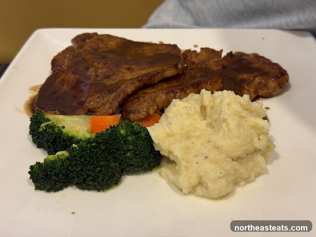 Pork Chops with Mashed Potatoes and Vegetables