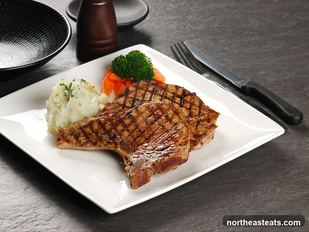 Pork Chops with Mashed Potatoes and Vegetables
