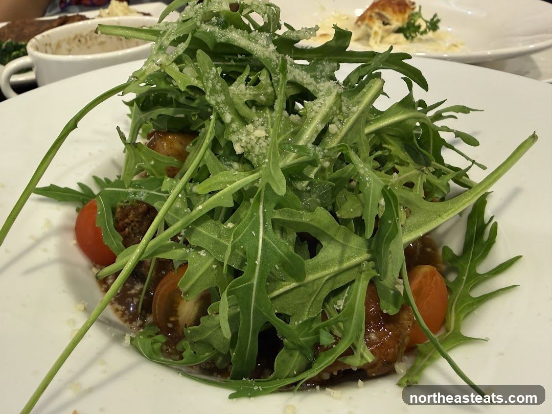 Arugula Salad with Tomatoes and Meatballs