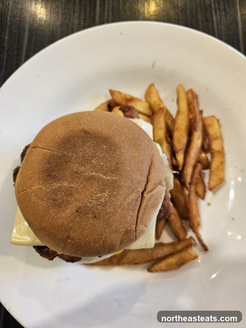Breakfast Sandwich and Fries
