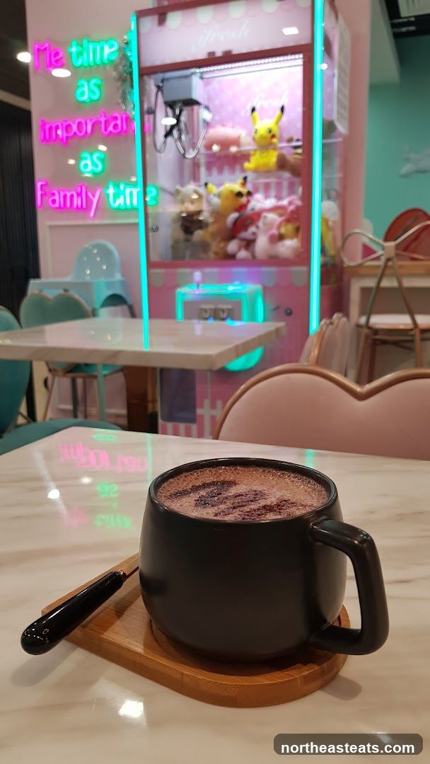 Cozy Cafe Corner with Claw Machine