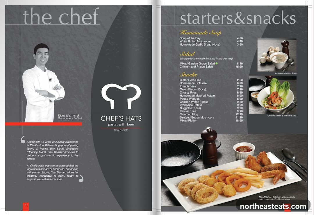 Chef's Hats Menu