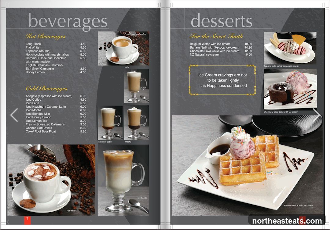 Beverages and Desserts Menu