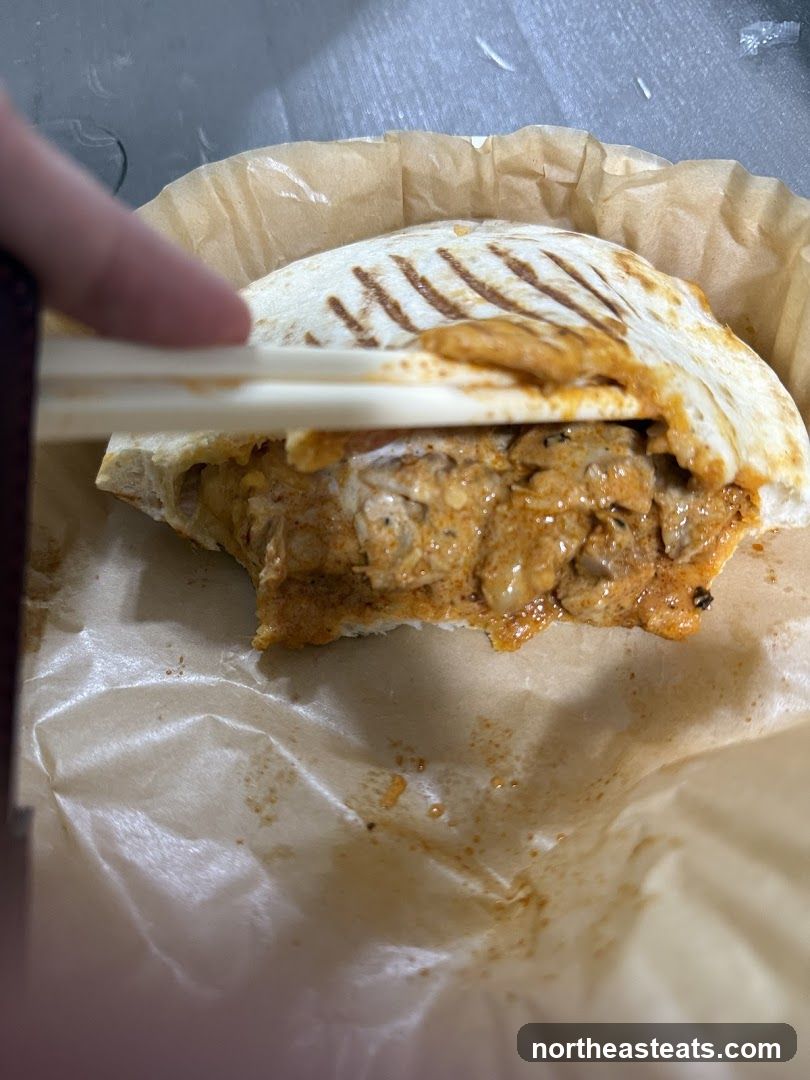 Close-up of a burrito