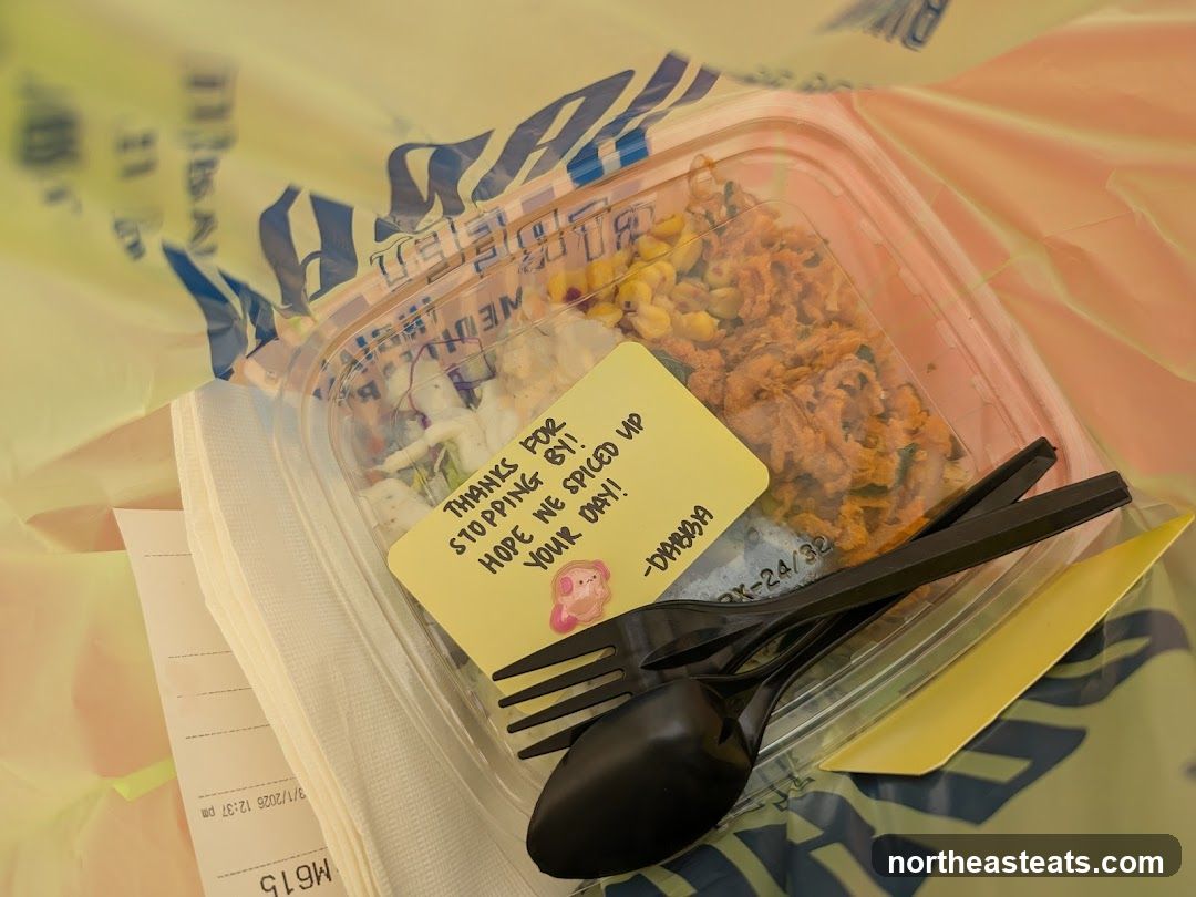 To-go food container with note
