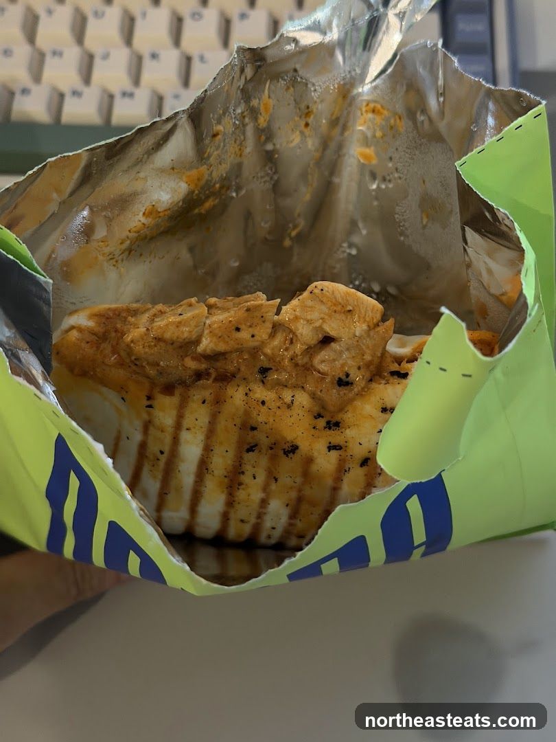Chicken wrap in packaging