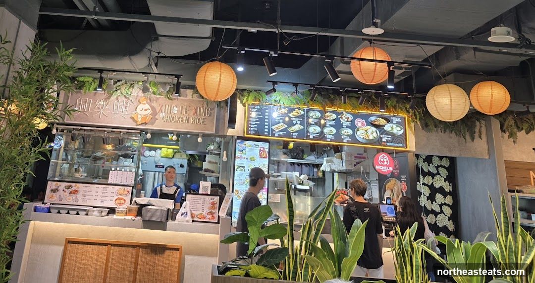Food Stall with Menu and Customers