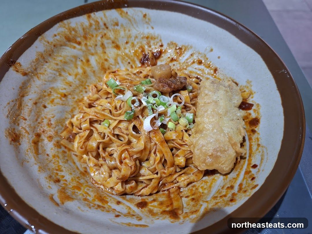 Noodles with Meat and Fried Item