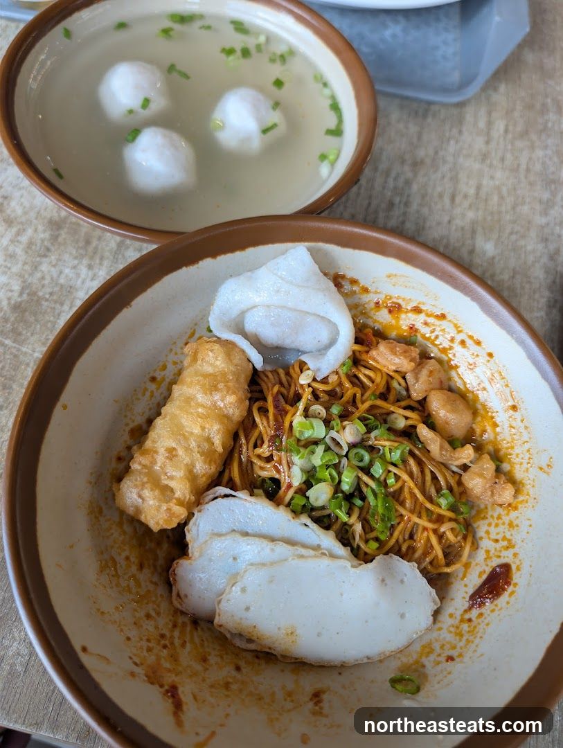 Noodles with Fish Balls and Fried Item