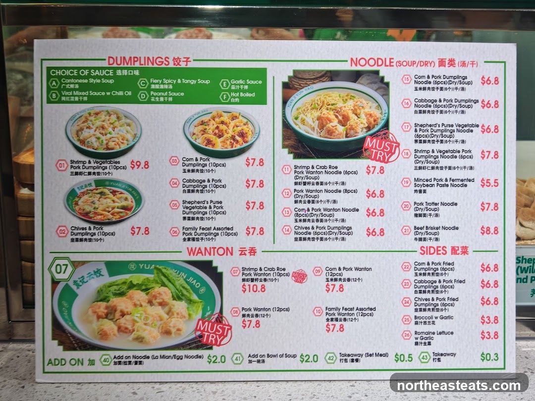 Dumplings & Noodles Menu