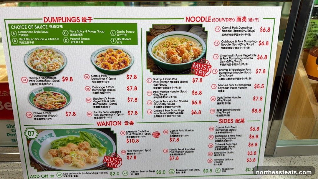 Dumplings & Noodles Menu