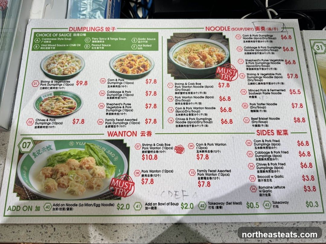 Dumplings, Noodles, Wantons, and Sides