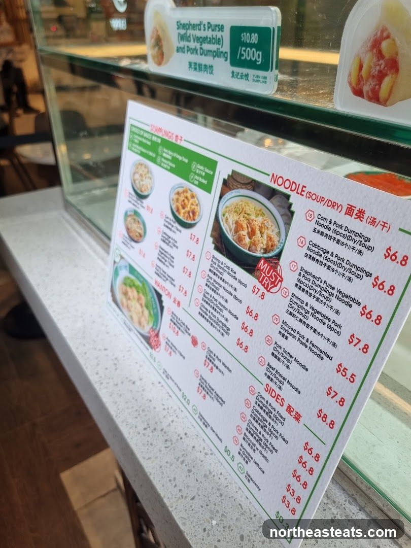 Dumplings, Noodles, and Sides Menu