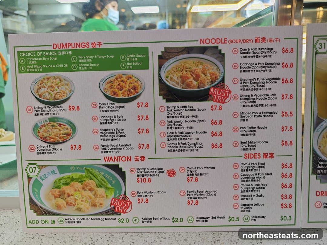 Dumplings & Noodles Menu